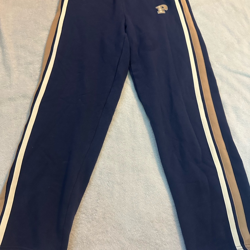 PINK Victoria's Secret Blue and White Flare Pants